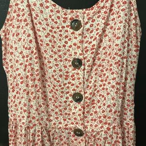 Beautiful dress 👗, Small, with small red flowers and brown buttons.